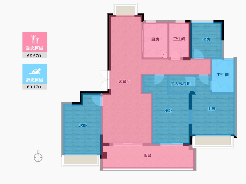 江苏省-苏州市-绿城招商·柳岸晓风-114.01-户型库-动静分区