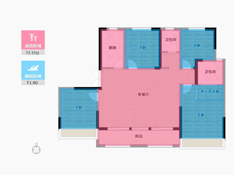 河南省-郑州市-锦艺四季城-112.31-户型库-动静分区