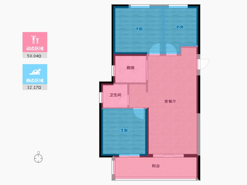 河南省-郑州市-锦艺四季城-74.13-户型库-动静分区