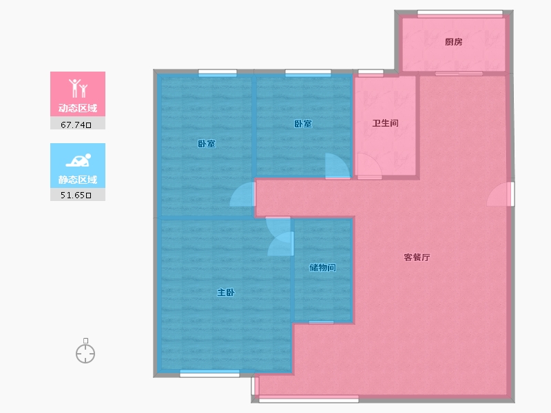 山东省-烟台市-凤台小区-120.00-户型库-动静分区