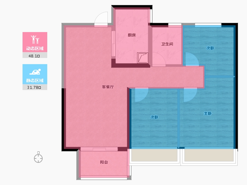 河南省-郑州市-汇泉博澳东悦城-71.20-户型库-动静分区