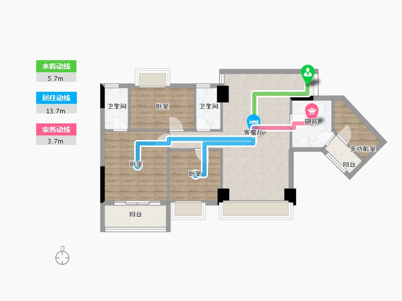 广东省-广州市-富力广场-北区-89.05-户型库-动静线