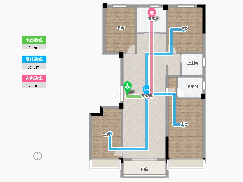 河南省-郑州市-郑州碧桂园-124.00-户型库-动静线