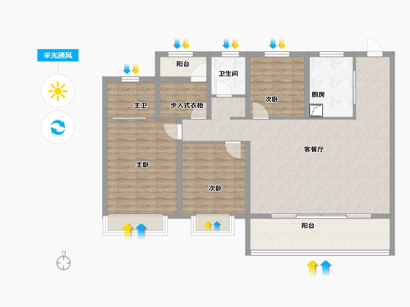 河南省-郑州市-保利·天汇-112.54-户型库-采光通风