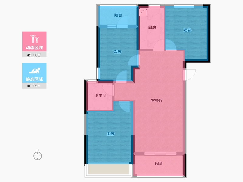 河南省-郑州市-汇泉博澳东悦城-76.80-户型库-动静分区