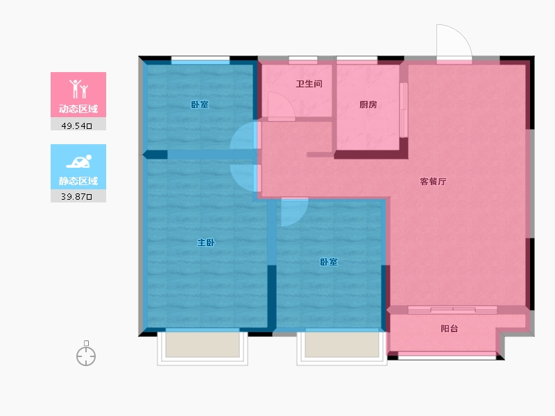 河南省-郑州市-中昂·博雅-80.03-户型库-动静分区