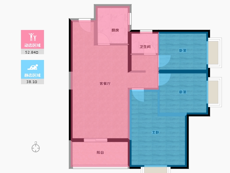 河南省-郑州市-泰山誉景-81.00-户型库-动静分区