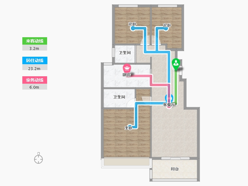 河南省-郑州市-郑州碧桂园-85.60-户型库-动静线