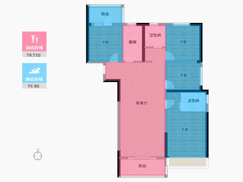 河南省-郑州市-汇泉博澳东悦城-103.20-户型库-动静分区