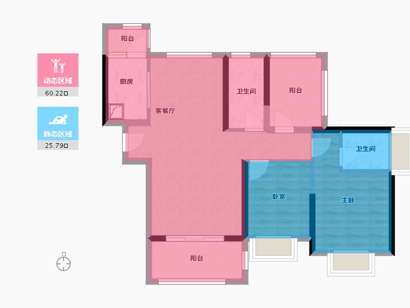 广东省-深圳市-牧云溪谷·和悦府-75.70-户型库-动静分区