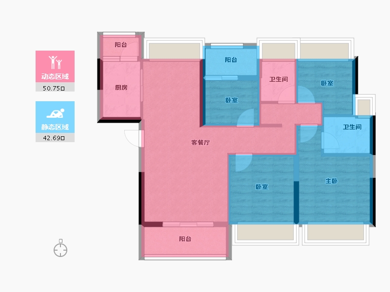 广东省-深圳市-珑湾上城花园-83.19-户型库-动静分区