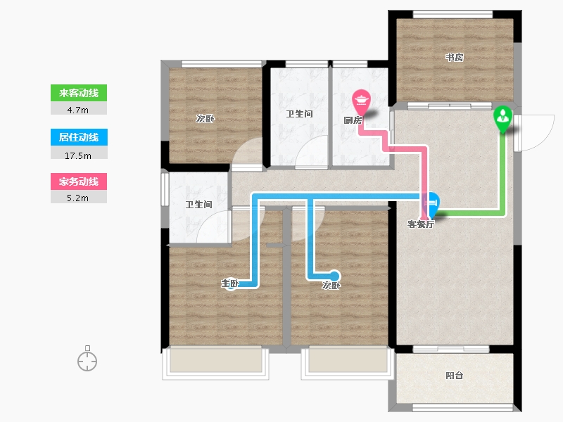 江苏省-苏州市-九龙仓蔚蓝花园-101.12-户型库-动静线