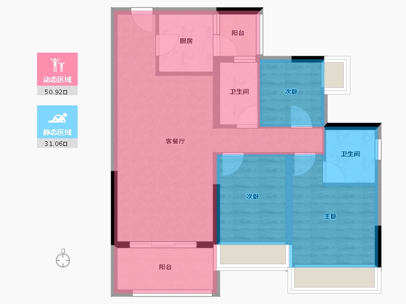 广东省-深圳市-泰福名苑-72.60-户型库-动静分区