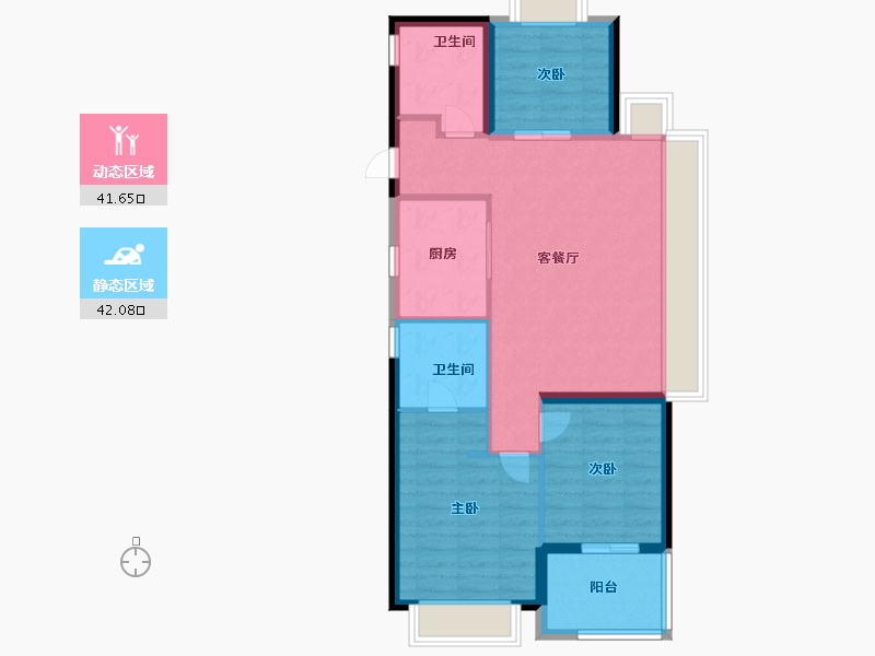 上海-上海市-四季都会-75.00-户型库-动静分区