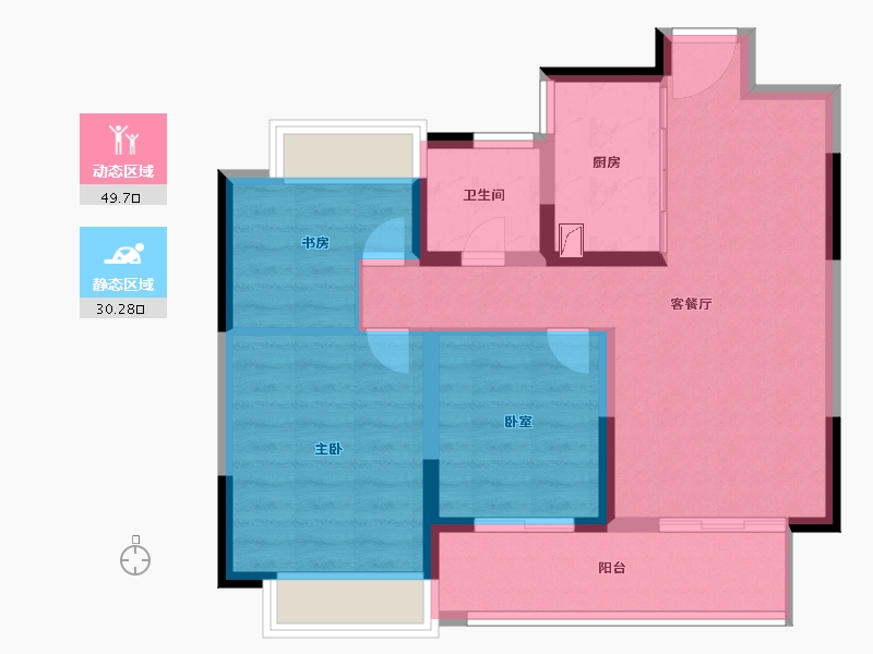 河南省-郑州市-法兰原著·半岛-71.00-户型库-动静分区