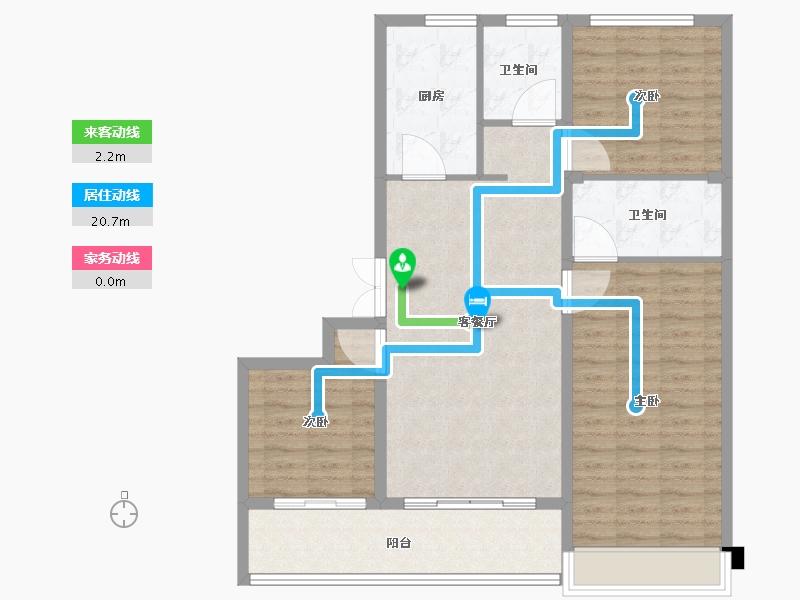 江苏省-苏州市-九龙仓逅湾雅苑​-97.04-户型库-动静线