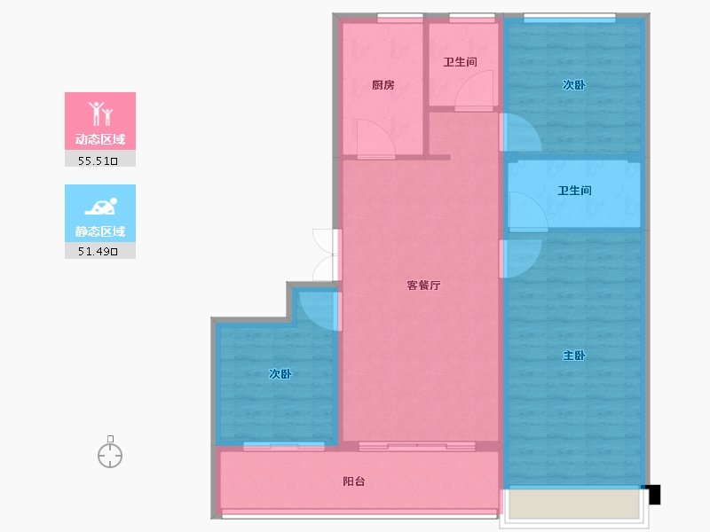 江苏省-苏州市-九龙仓逅湾雅苑​-97.04-户型库-动静分区