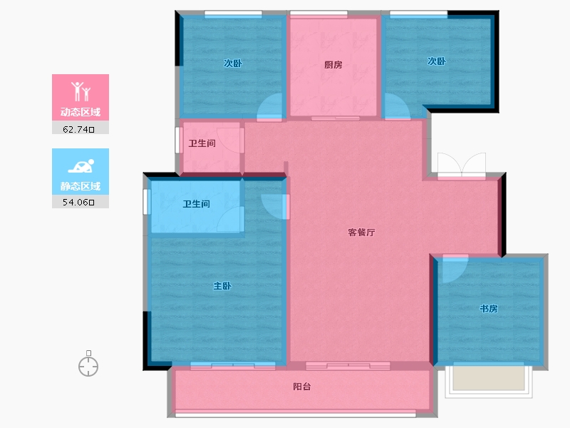 河南省-郑州市-裕华城-104.80-户型库-动静分区