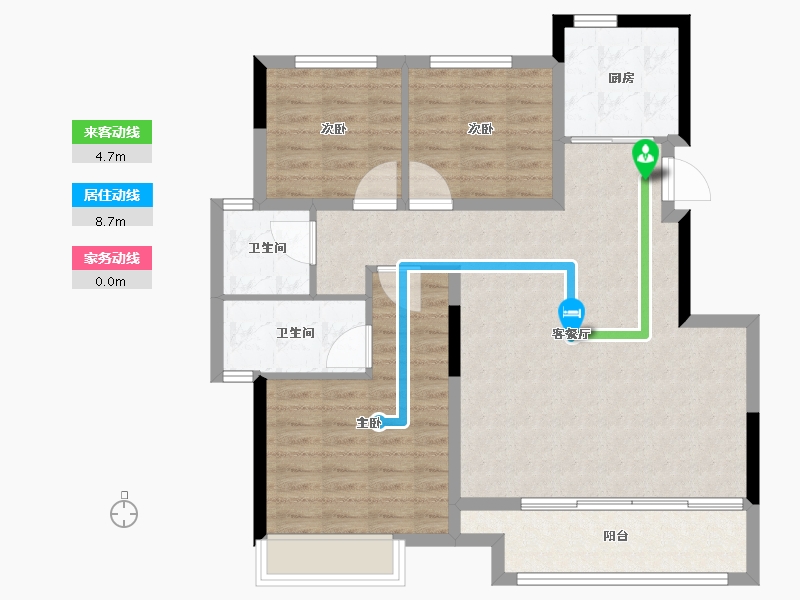 河南省-郑州市-万科·荣成云图-93.60-户型库-动静线