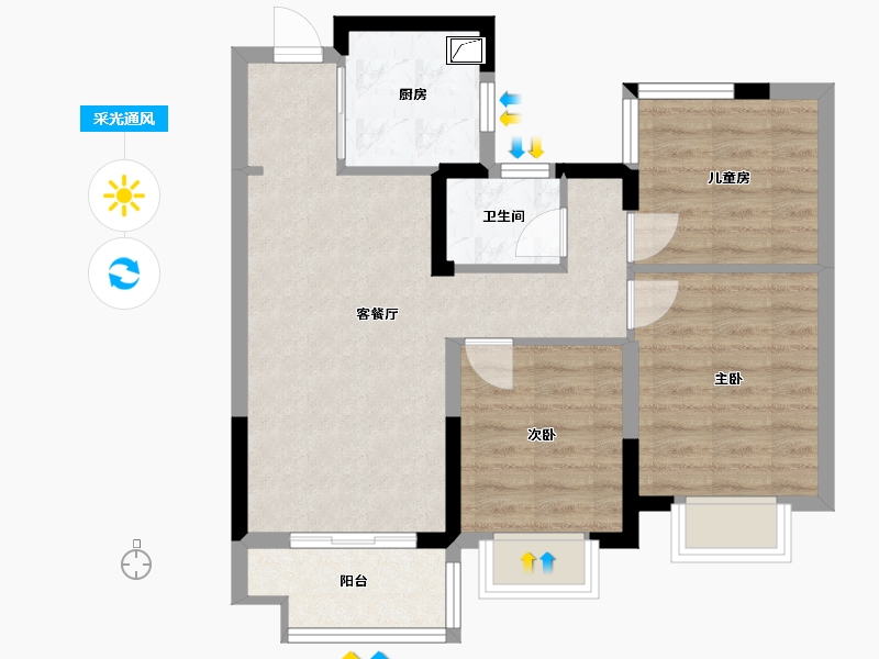 安徽省-合肥市-学林春晓-92.00-户型库-采光通风