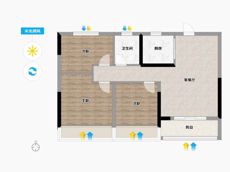 河南省-郑州市-正弘悦城-71.20-户型库-采光通风