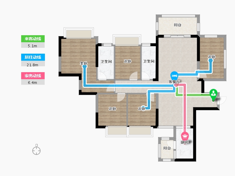 广西壮族自治区-南宁市-华西茗城-110.00-户型库-动静线