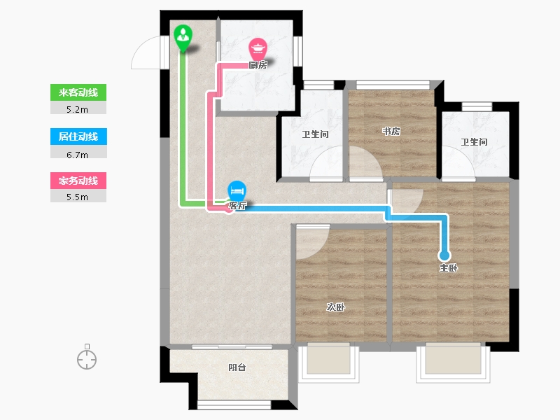 江苏省-苏州市-中建河风印月-67.09-户型库-动静线