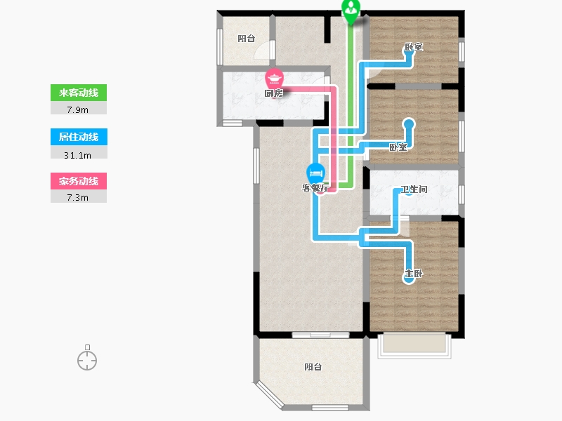 四川省-成都市-富临·沙河新城-125.00-户型库-动静线