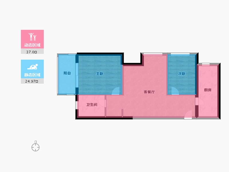 河南省-郑州市-升龙·栖樾府-55.20-户型库-动静分区