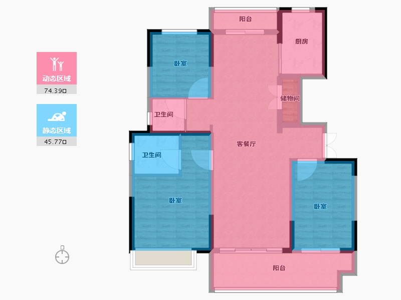 河南省-郑州市-中原华侨城-108.01-户型库-动静分区