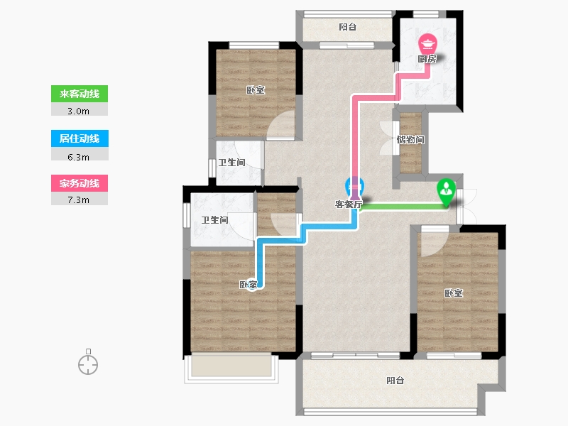 河南省-郑州市-中原华侨城-108.01-户型库-动静线