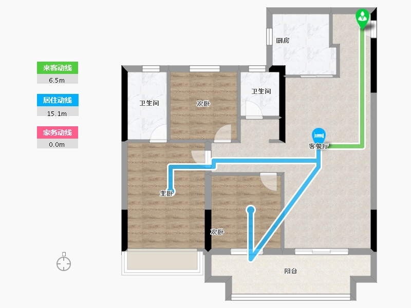 河南省-郑州市-亚新美好印象-86.40-户型库-动静线