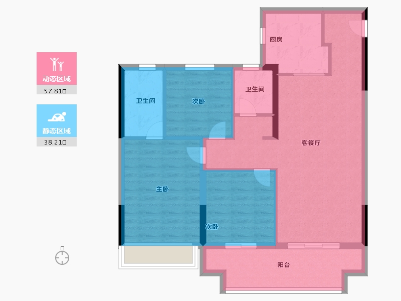 河南省-郑州市-亚新美好印象-86.40-户型库-动静分区