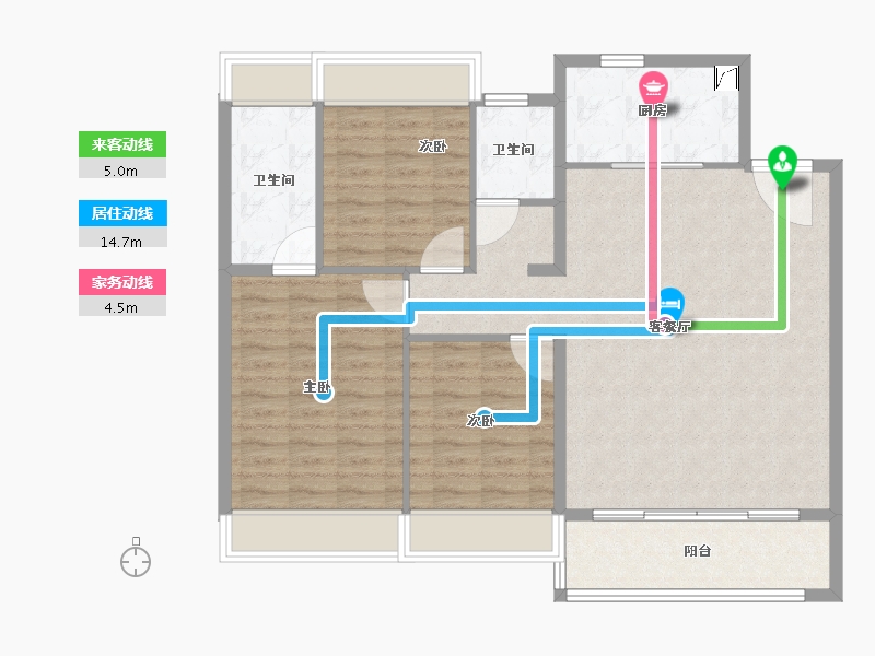 江苏省-苏州市-华侨城龙湖·启元​-103.76-户型库-动静线