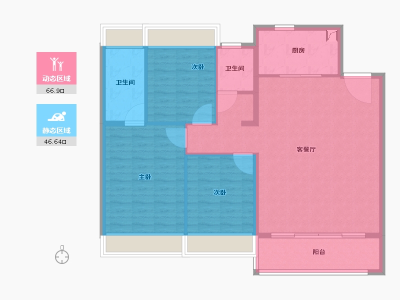 江苏省-苏州市-华侨城龙湖·启元​-103.76-户型库-动静分区