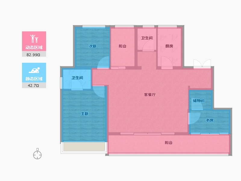 江苏省-苏州市-九龙仓逅湾雅苑​-114.41-户型库-动静分区