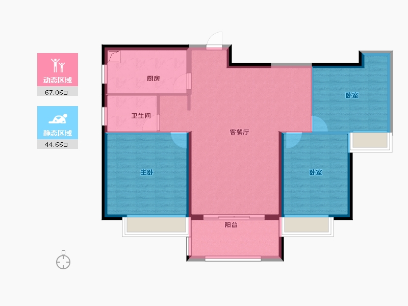 河南省-郑州市-信保·春风十里-101.35-户型库-动静分区