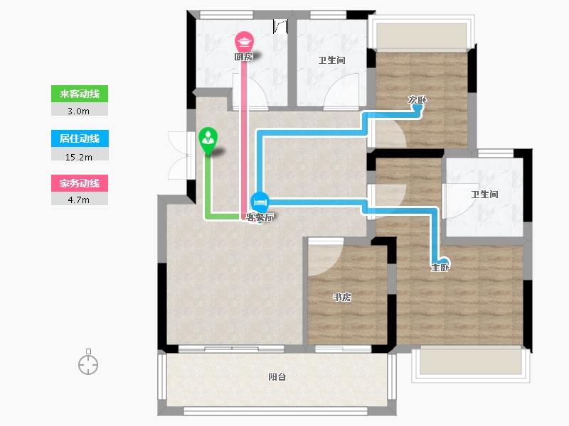 江苏省-苏州市-陆家嘴锦绣澜山-87.83-户型库-动静线