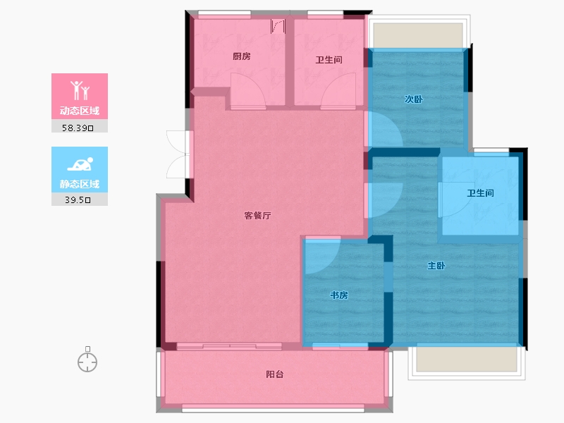 江苏省-苏州市-陆家嘴锦绣澜山-87.83-户型库-动静分区