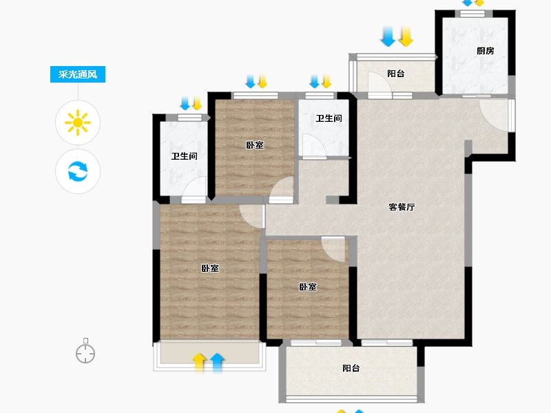 河南省-郑州市-中原华侨城-100.00-户型库-采光通风