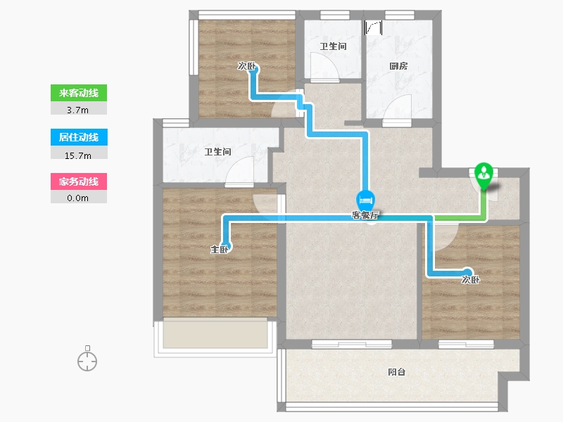 江苏省-苏州市-碧桂园伴山澜湾​-74.01-户型库-动静线