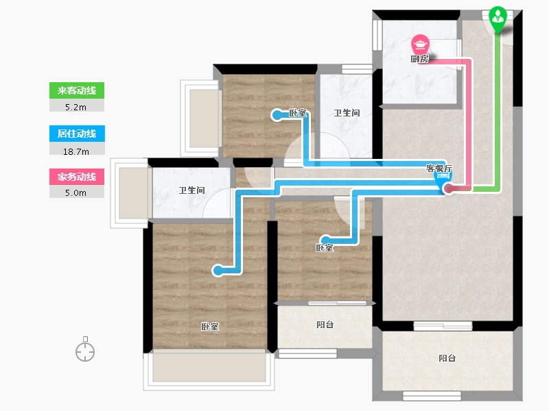 广东省-深圳市-珑湾上城花园-64.97-户型库-动静线