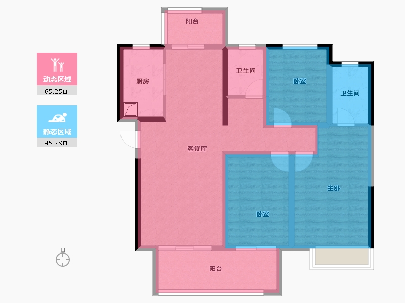 河南省-郑州市-中海如园-98.54-户型库-动静分区