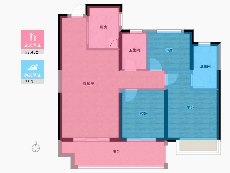 河南省-郑州市-锦艺四季城-78.10-户型库-动静分区