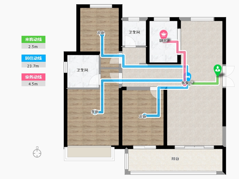 河南省-郑州市-锦艺四季城​-103.46-户型库-动静线