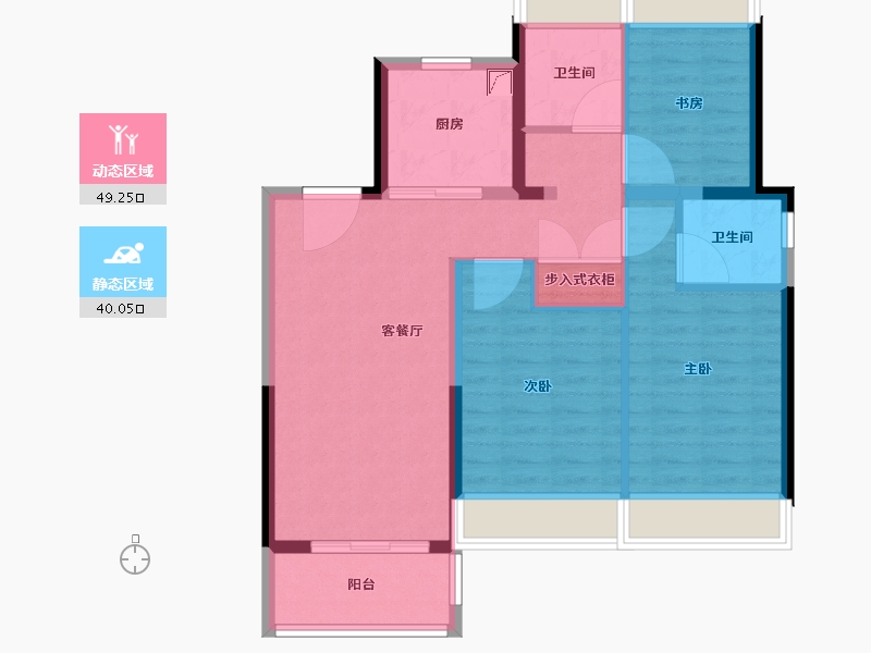 江苏省-苏州市-天境上辰​-79.75-户型库-动静分区