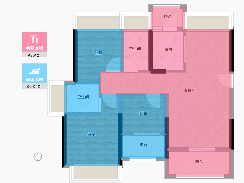 广东省-深圳市-珑湾上城花园-63.57-户型库-动静分区