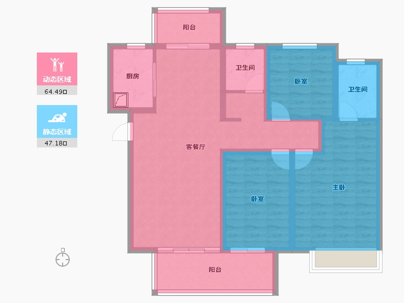 河南省-郑州市-中海如园-99.44-户型库-动静分区