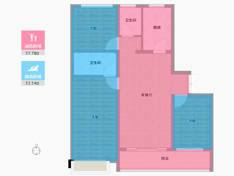 江苏省-苏州市-九龙仓逅湾雅苑​-100.01-户型库-动静分区