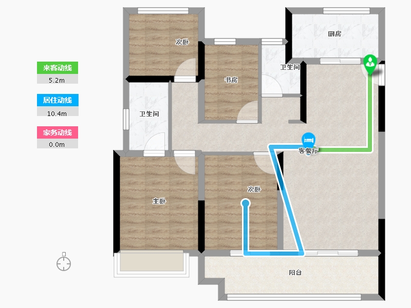 河南省-郑州市-亚新美好印象-96.00-户型库-动静线